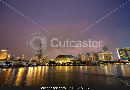 To use this stock image in your creative project, please select the size you need over to the right and click the "Add to Cart" button.
Your downloaded image will come with the Cutcaster watermark removed so don’t worry about the watermark you see on this page. Singapore skyline stock photo, Sunset scene from the financial district,Singapore. From the river. by Kjersti Jorgensen