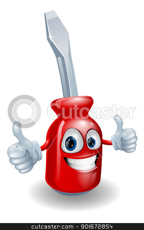 To use this stock image in your creative project, please select the size you need over to the right and click the "Add to Cart" button.
Your downloaded image will come with the Cutcaster watermark removed so don’t worry about the watermark you see on this page. Screwdriver mascot character stock vector clipart, Cartoon screwdriver illustration giving a double thumbs up by Christos Georghiou