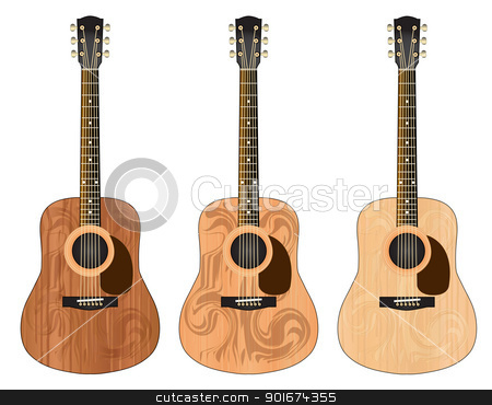 Three guitars with a pattern Three guitars with a pattern stock photo, Three classical guitars with a wave pattern by o2lga
