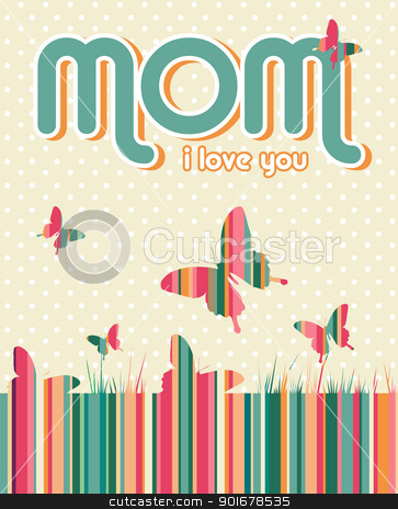 Happy Mothers Day background Happy Mothers Day background stock vector clipart, I love you mummy written on beige background with white dots and butterflies.
Vector fille layered for easy manipulation and custom coloring. by Cienpies Design