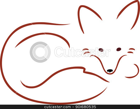To use this stock image in your creative project, please select the size you need over to the right and click the "Add to Cart" button.
Your downloaded image will come with the Cutcaster watermark removed so don’t worry about the watermark you see on this page. Vulpes Vulpes stock vector clipart, An outline image of a cute red fox curled up and resting. by Maria Bell