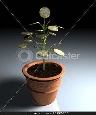 To use this stock image in your creative project, please select the size you need over to the right and click the "Add to Cart" button.
Your downloaded image will come with the Cutcaster watermark removed so don’t worry about the watermark you see on this page. One euro money little tree in a vase in the shade stock photo, A little tree with one euro coin instead of leaves, planted in a vase, is illuminated by a dim light coming from the right side by Francesco De Paoli