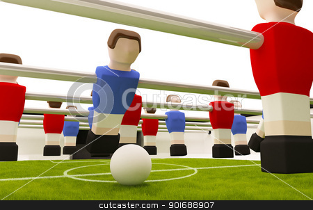 Table soccer Table soccer stock photo, Table soccer game red versus blue players by Giordano Aita