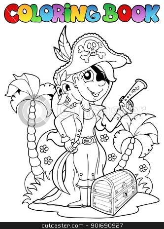 To use this stock image in your creative project, please select the size you need over to the right and click the "Add to Cart" button.
Your downloaded image will come with the Cutcaster watermark removed so don’t worry about the watermark you see on this page. Coloring book with pirate topic 6 stock vector clipart, Coloring book with pirate topic 6 - vector illustration. by Klara Viskova