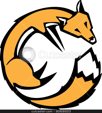 Curled Fox Curled Fox stock vector clipart, Simple image of red fox curled over it's tail. by Jeffrey Thompson