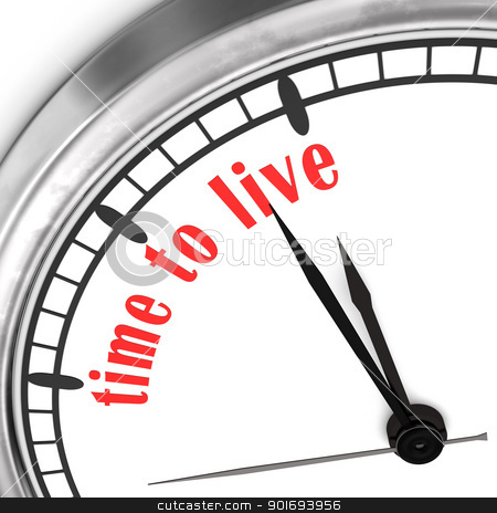 To use this stock image in your creative project, please select the size you need over to the right and click the "Add to Cart" button.
Your downloaded image will come with the Cutcaster watermark removed so don’t worry about the watermark you see on this page. Time To Live stock photo, A clock with the text