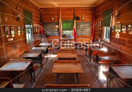 To use this stock image in your creative project, please select the size you need over to the right and click the "Add to Cart" button.
Your downloaded image will come with the Cutcaster watermark removed so don’t worry about the watermark you see on this page. Old Mason Street Elementary School Old San Diego California stock photo, Old Mason Street Elementary School, Wooden Desks, Old San Diego, California One of the first elementary schools in California Built 1865 and is 146 years old. by William Perry