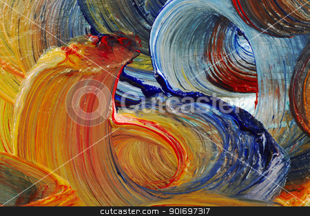Run colors - craftsmanship run colors - craftsmanship stock photo, Extreme closeup of strokes of the brush - run colors - craftsmanship by Siloto