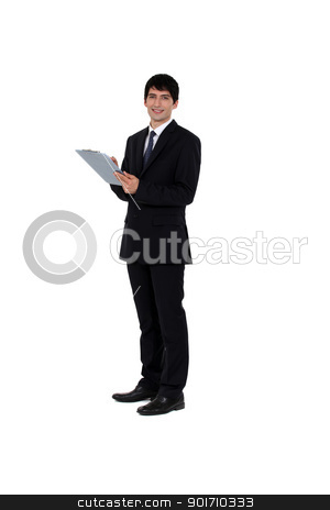 Businessman writing on a clipboard Businessman writing on a clipboard stock photo, Businessman writing on a clipboard by photography33
