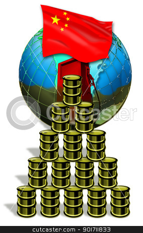 China Oil. China Oil. stock photo, China oil barrels stacked high. by WScott