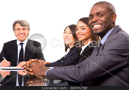 To use this stock image in your creative project, please select the size you need over to the right and click the "Add to Cart" button.
Your downloaded image will come with the Cutcaster watermark removed so don’t worry about the watermark you see on this page. multi-ethnic team during a meeting stock photo, multi-ethnic team during a meeting by ambrophoto