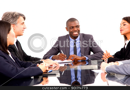 To use this stock image in your creative project, please select the size you need over to the right and click the "Add to Cart" button.
Your downloaded image will come with the Cutcaster watermark removed so don’t worry about the watermark you see on this page. multi-ethnic team during a meeting stock photo, multi-ethnic team during a meeting by ambrophoto