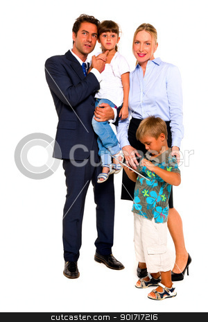 To use this stock image in your creative project, please select the size you need over to the right and click the "Add to Cart" button.
Your downloaded image will come with the Cutcaster watermark removed so don’t worry about the watermark you see on this page. family with two children stock photo, family with two children by ambrophoto