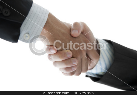 To use this stock image in your creative project, please select the size you need over to the right and click the "Add to Cart" button.
Your downloaded image will come with the Cutcaster watermark removed so don’t worry about the watermark you see on this page. Hands shaking stock photo, Businessmen shaking hands isolated on white, low angle view. by szefei