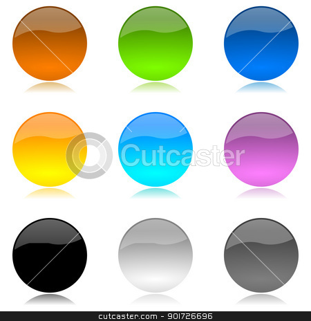 To use this stock image in your creative project, please select the size you need over to the right and click the "Add to Cart" button.
Your downloaded image will come with the Cutcaster watermark removed so don’t worry about the watermark you see on this page. Colored and glossy rounded buttons set stock photo, Colored and glossy rounded buttons set with reflection on white background illustration by make