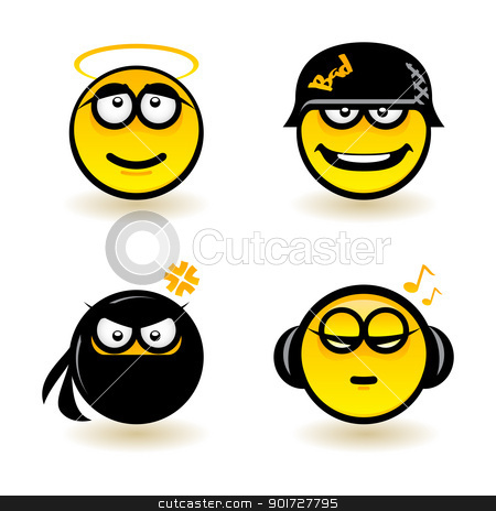 To use this stock image in your creative project, please select the size you need over to the right and click the "Add to Cart" button.
Your downloaded image will come with the Cutcaster watermark removed so don’t worry about the watermark you see on this page. Cartoon faces stock photo, Cartoon faces. Set of four. Illustration of designer on white background by dvarg