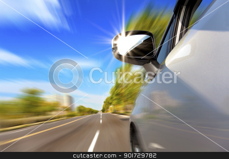 To use this stock image in your creative project, please select the size you need over to the right and click the "Add to Cart" button.
Your downloaded image will come with the Cutcaster watermark removed so don’t worry about the watermark you see on this page. car on the road with motion blur and sunlight in the mirror stock photo, car on the road with motion blur and sunlight in the mirror by tomwang