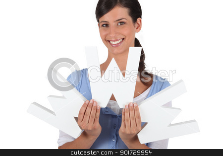 Woman holding the letters WWW Woman holding the letters WWW stock photo, Woman holding the letters WWW by photography33