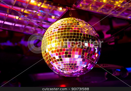 To use this stock image in your creative project, please select the size you need over to the right and click the "Add to Cart" button.
Your downloaded image will come with the Cutcaster watermark removed so don’t worry about the watermark you see on this page. Disco ball stock photo, Disco ball light reflection background by olinchuk