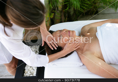 Woman having head massaged Woman having head massaged stock photo, Woman having head massaged by photography33