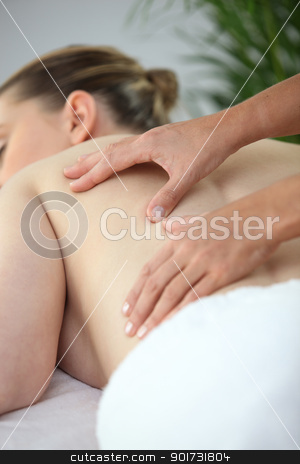 To use this stock image in your creative project, please select the size you need over to the right and click the "Add to Cart" button.
Your downloaded image will come with the Cutcaster watermark removed so don’t worry about the watermark you see on this page. Woman mid back massage stock photo, Woman mid back massage by photography33