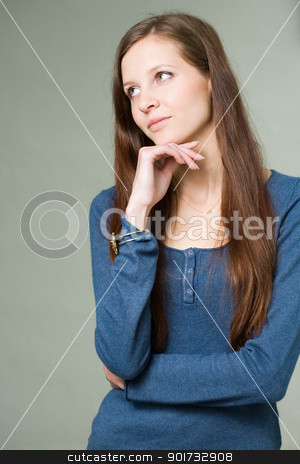 To use this stock image in your creative project, please select the size you need over to the right and click the "Add to Cart" button.
Your downloaded image will come with the Cutcaster watermark removed so don’t worry about the watermark you see on this page. Pretty young student girl pondering. stock photo, Portrait of a pretty young brunette student girl pondering. by exvivo