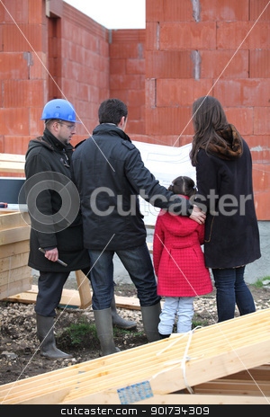 To use this stock image in your creative project, please select the size you need over to the right and click the "Add to Cart" button.
Your downloaded image will come with the Cutcaster watermark removed so don’t worry about the watermark you see on this page. Family visiting their unfinished home stock photo, Family visiting their unfinished home by photography33