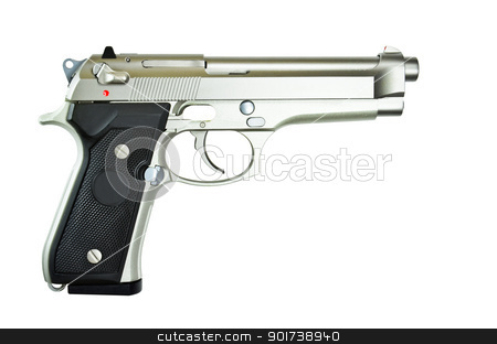 Weapons automatic pistol. Weapons automatic pistol. stock photo, Weapons automatic pistol on white background by chatchai