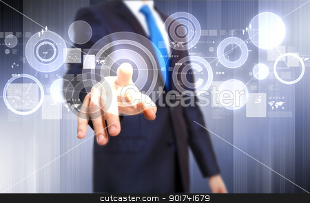 Virtual technology in business Virtual technology in business stock photo, Business person working with modern virtual technology by Sergey Nivens