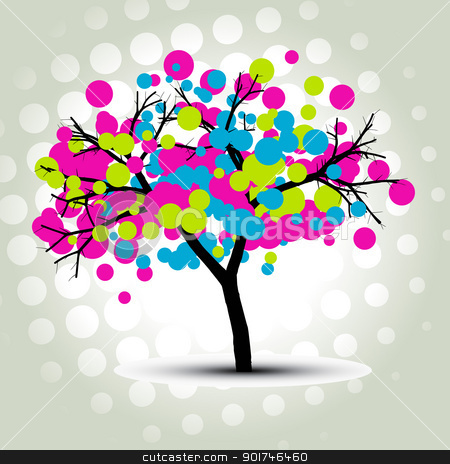 Stylish vector tree stylish vector tree stock vector clipart, stylish vector colorful circles tree by pinnacleanimates