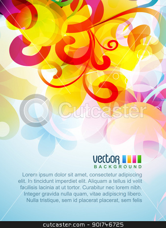 To use this stock image in your creative project, please select the size you need over to the right and click the "Add to Cart" button.
Your downloaded image will come with the Cutcaster watermark removed so don’t worry about the watermark you see on this page. colorful background stock vector clipart, vector colorful floral artwork design by pinnacleanimates
