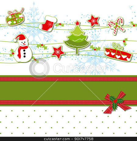 Christmas ornament greeting card Christmas ornament greeting card stock vector clipart, Christmas ornament greeting card by meikis