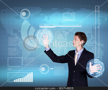 Virtual technology in business Virtual technology in business stock photo, Business person working with modern virtual technology by Sergey Nivens
