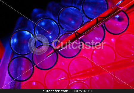 Glass chemistry tubes Glass chemistry tubes stock photo, Glass chemistry tubes on a colour background by Sergey Nivens