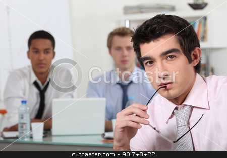 To use this stock image in your creative project, please select the size you need over to the right and click the "Add to Cart" button.
Your downloaded image will come with the Cutcaster watermark removed so don’t worry about the watermark you see on this page. Young businessmen stock photo, Young businessmen by photography33