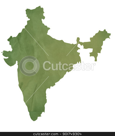 To use this stock image in your creative project, please select the size you need over to the right and click the "Add to Cart" button.
Your downloaded image will come with the Cutcaster watermark removed so don’t worry about the watermark you see on this page. Old green map of India stock photo, Old green map of India in textured green paper, isolated on white background. by Martin Crowdy