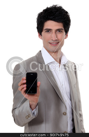 Handsome young entrepreneur showing mobile phone handsome young entrepreneur showing mobile phone stock photo, handsome young entrepreneur showing mobile phone by photography33