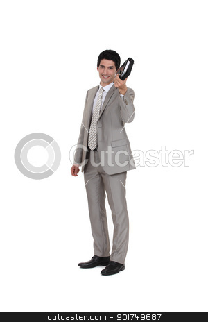 To use this stock image in your creative project, please select the size you need over to the right and click the "Add to Cart" button.
Your downloaded image will come with the Cutcaster watermark removed so don’t worry about the watermark you see on this page. Businessman holding an agenda stock photo, Businessman holding an agenda by photography33
