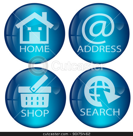 To use this stock image in your creative project, please select the size you need over to the right and click the "Add to Cart" button.
Your downloaded image will come with the Cutcaster watermark removed so don’t worry about the watermark you see on this page. Glossy blue web button set stock vector clipart, Glossy blue web button set for use in web design, page layout by Vladimir Repka