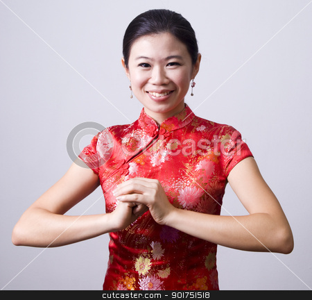 To use this stock image in your creative project, please select the size you need over to the right and click the "Add to Cart" button.
Your downloaded image will come with the Cutcaster watermark removed so don’t worry about the watermark you see on this page. happy chinese new year stock photo, Oriental girl wishing you a happy chinese new year by szefei