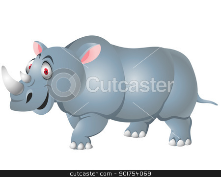 Rhino cartoon isolated Rhino cartoon isolated stock vector clipart, Vector Illustration Of Rhino cartoon isolated by Surya Zaidan