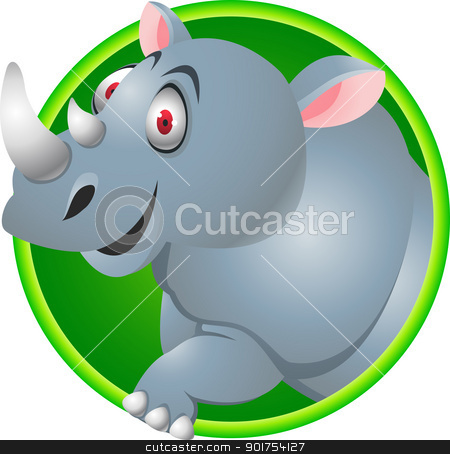 Rhino cartoon Rhino cartoon stock vector clipart, Vector Illustration Of Rhino cartoon by Surya Zaidan