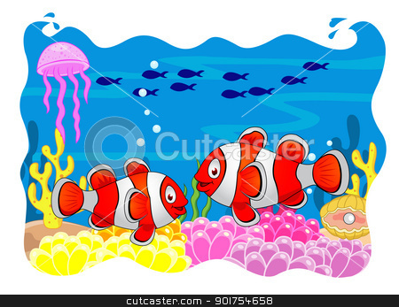 Clown fish cartoon Clown fish cartoon stock vector clipart, Vector Illustration Of Clown fish cartoon by Surya Zaidan