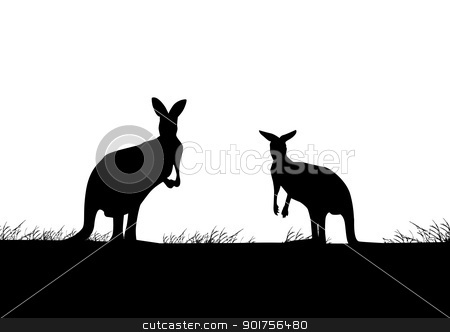 Kangaroo silhouette Kangaroo silhouette stock vector clipart, Vector Illustration Of Kangaroo silhouette by Surya Zaidan