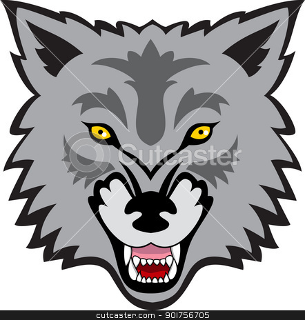 Wolf face Wolf face stock vector clipart, Vector Illustration Of Wolf face by Surya Zaidan