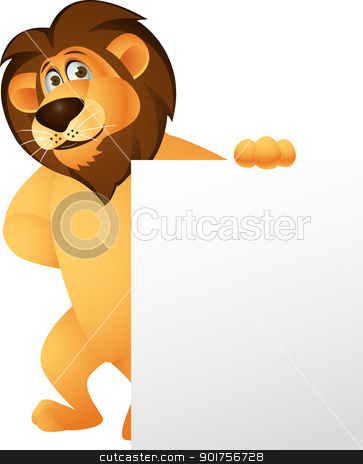 Funny lion cartoon with blank sign Funny lion cartoon with blank sign stock vector clipart, Vector Illustration Of Funny lion cartoon with blank sign by Surya Zaidan