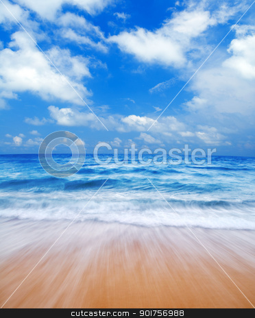 Blue beach. Blue beach. stock photo, Summertime at beautiful blue beach with waves.
by szefei