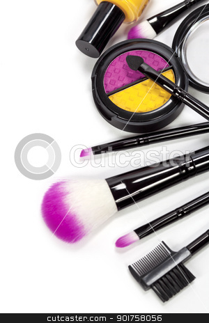 To use this stock image in your creative project, please select the size you need over to the right and click the "Add to Cart" button.
Your downloaded image will come with the Cutcaster watermark removed so don’t worry about the watermark you see on this page. cosmetics stock photo, Decorative cosmetics isolated over white by klenova