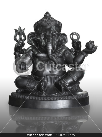 Bronze statuette of hindu God Ganesha isolated on white bronze statuette of hindu God Ganesha isolated on white stock photo, by kongsky