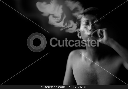 Smoker smoker stock photo, black and white portrait by szefei